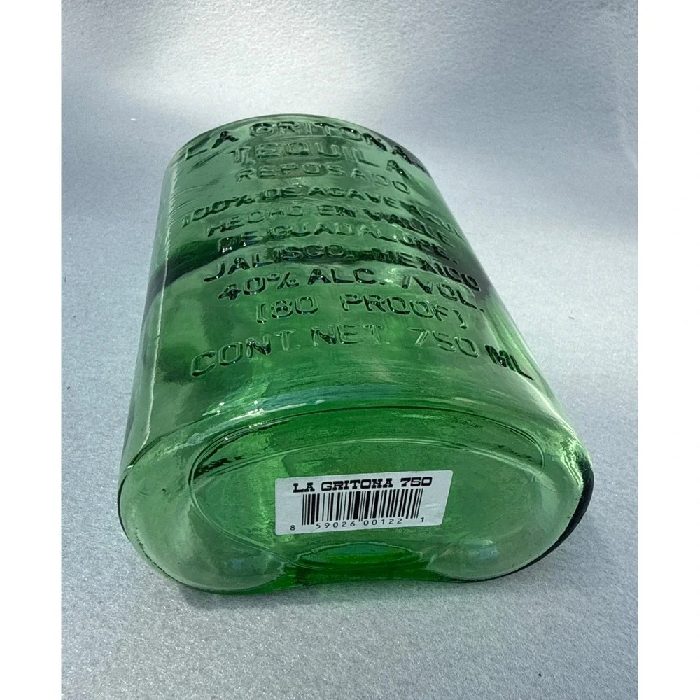 La Gritona Tequila Reposado Empty Bottle 750ml Green Glass Excellent Swing Top